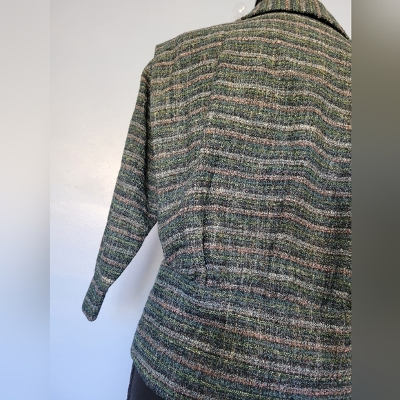 Vntg Mitsukoshi Striped Blazer in Green Size Small? - Picture 9 of 14